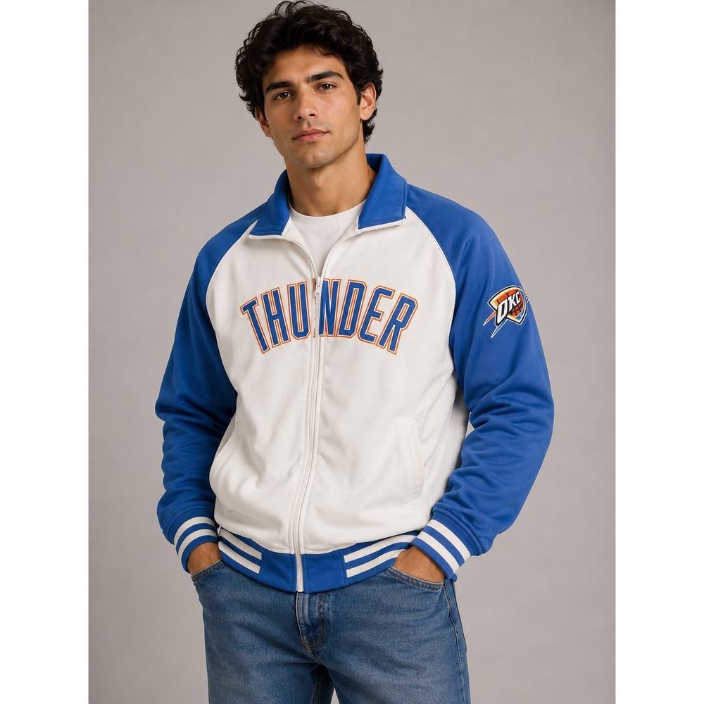 NBA Oklahoma City Thunder Track Jacket‎ Mens 3XL Blue White Full Zip RN 135969